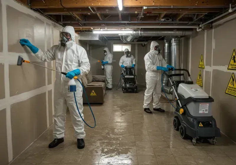 Basement Moisture Removal and Structural Drying process in Coachella, CA